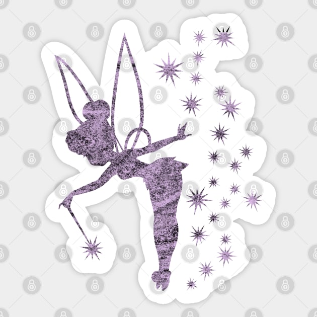 Purple Concrete Tinkerbell Ombre Sillhouette Sticker by ijsw